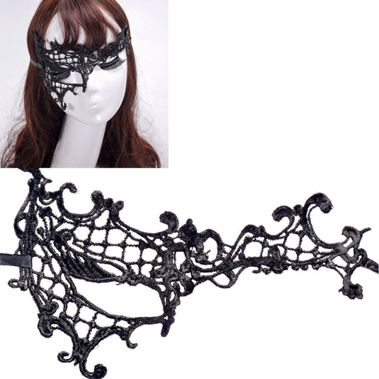 Maschera di pizzo per il viso con semi-occhi da donna sexy da ballo in maschera di Halloween, Semi-eyed
