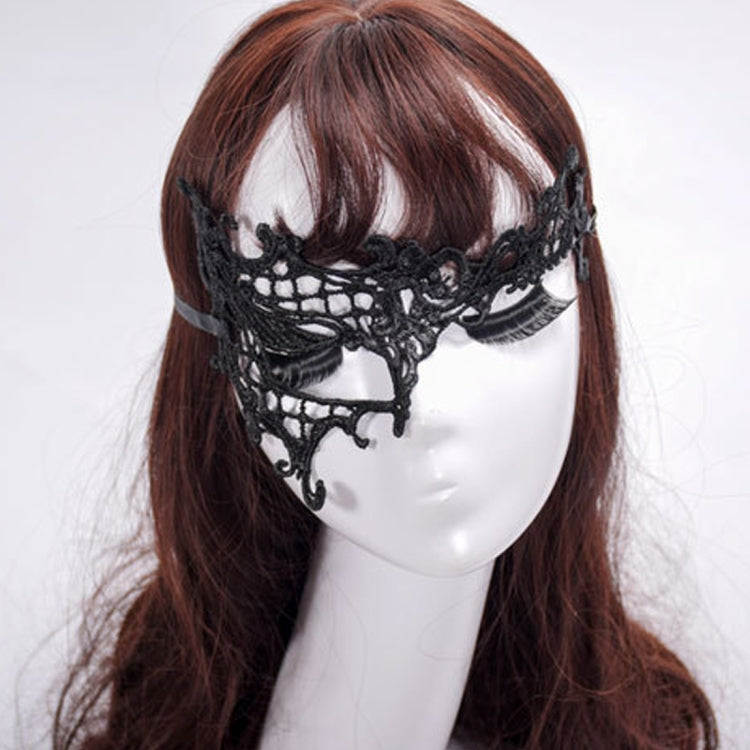 Maschera di pizzo per il viso con semi-occhi da donna sexy da ballo in maschera di Halloween, Semi-eyed