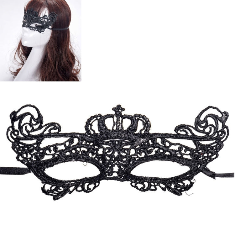 Maschera di corona di pizzo da donna sexy da ballo in maschera di Halloween, Crown
