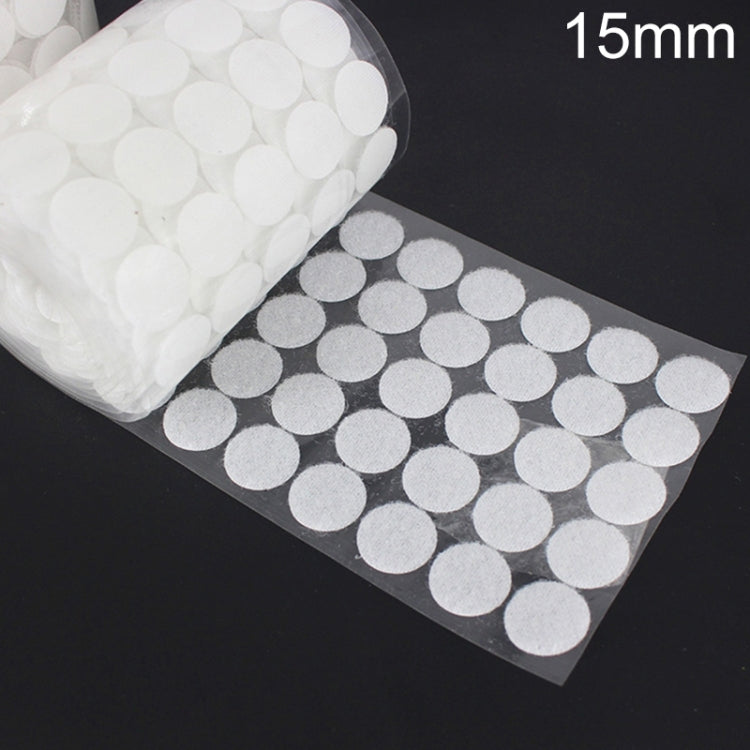 1.000 chiusure a strappo adesive in nylon rotonde da 16 mm, 1000 pezzi, 15mm (Black), 15mm (White)