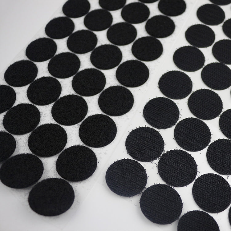 Adesivi in nylon rotondi da 25 mm neri e bianchi