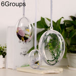6 pezzi di plastica trasparente ellissoidale cavo decorazioni di nozze di Pasqua Natale, 6 PCS