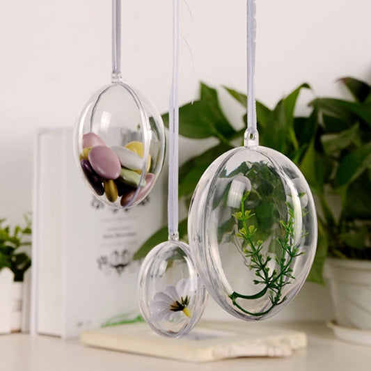 6 pezzi di plastica trasparente ellissoidale cavo decorazioni di nozze di Pasqua Natale, 6 PCS