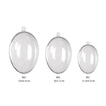 6 pezzi di plastica trasparente ellissoidale cavo decorazioni di nozze di Pasqua Natale, 6 PCS