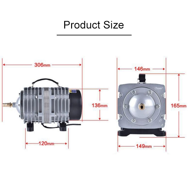 Compressore elettromagnetico 390W per acquario 158L/min