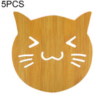 5 pezzi di tavolo da cucina simpatico cartone animato per proteggere il sottobicchiere isolante termico in legno, consegna in stile casuale, Table Mats 2