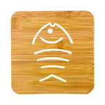 5 pezzi di tavolo da cucina simpatico cartone animato per proteggere il sottobicchiere isolante termico in legno, consegna in stile casuale, Table Mats 2