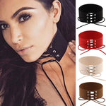 2 pezzi di personalità semplice punk sexy legato collare moda velluto collare osso collana, consegna colore casuale, SFXQ