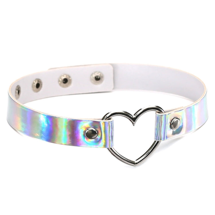 Collana girocollo luminosa con colletto a forma di cuore laser europeo e americano Harajuku da 2 pezzi, consegna casuale dei colori, QCTX