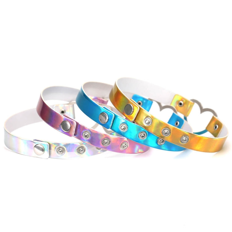 Collana girocollo luminosa con colletto a forma di cuore laser europeo e americano Harajuku da 2 pezzi, consegna casuale dei colori, QCTX