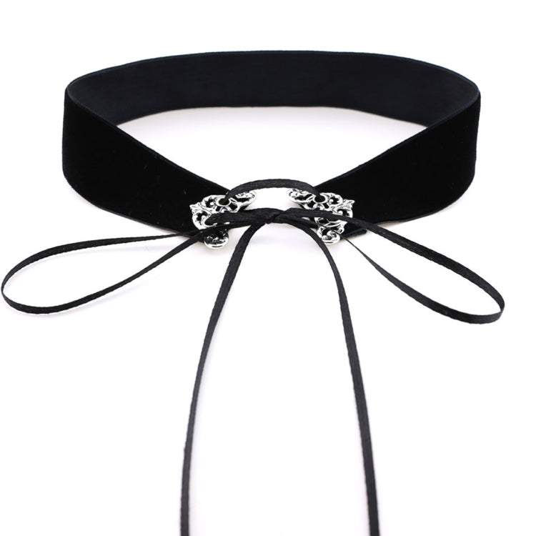 Collana girocollo in velluto di lega cava con colletto a scatto alla moda europea e americana da 2 pezzi, consegna colore casuale, TERQ02