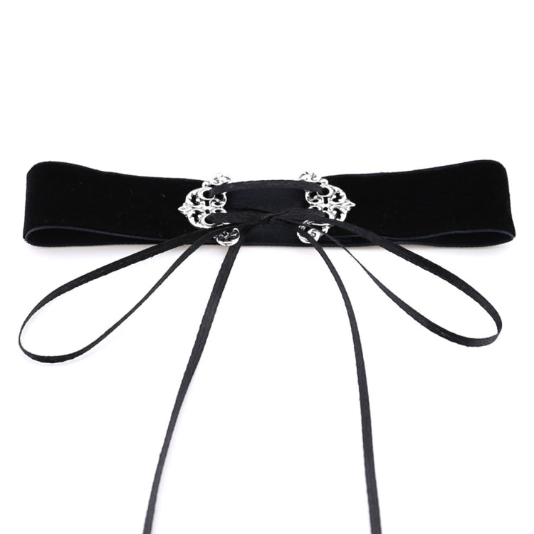 Collana girocollo in velluto di lega cava con colletto a scatto alla moda europea e americana da 2 pezzi, consegna colore casuale, TERQ02