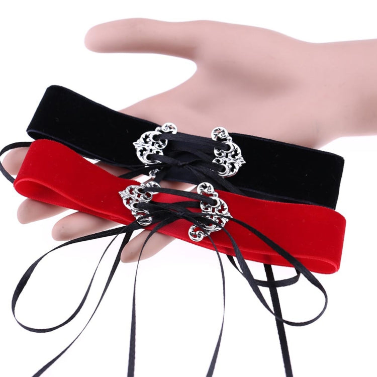 Collana girocollo in velluto di lega cava con colletto a scatto alla moda europea e americana da 2 pezzi, consegna colore casuale, TERQ02