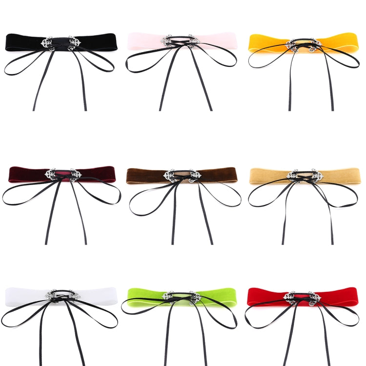 Collana girocollo in velluto di lega cava con colletto a scatto alla moda europea e americana da 2 pezzi, consegna colore casuale, TERQ02