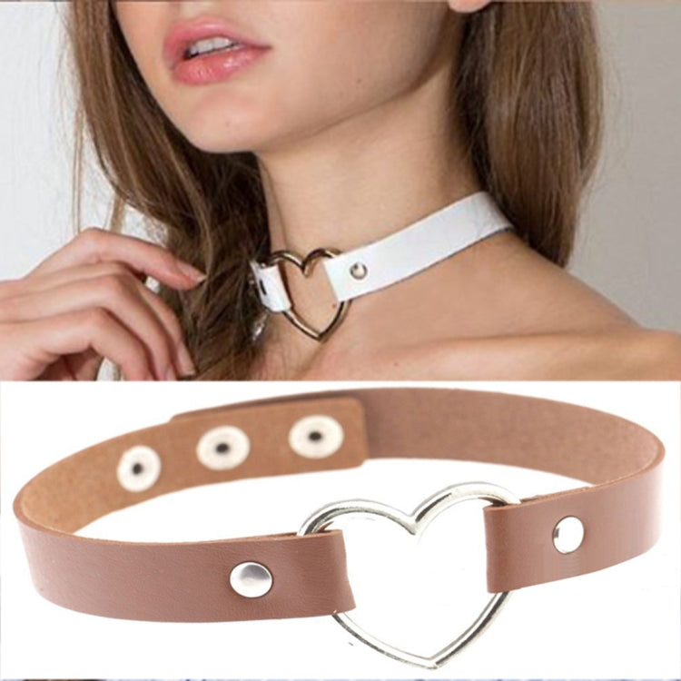 Collana girocollo femminile alla moda con colletto punk a forma di cuore in pelle PU giapponese Harajuku, consegna colore casuale, TXXQ