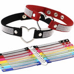 Collana girocollo femminile alla moda con colletto punk a forma di cuore con strass giapponesi Harajuku, consegna casuale dei colori, TXXQ03