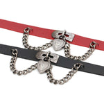 Bracciale girocollo in pelle con colletto in pelle punk Harajuku europeo e americano a forma di cuore, consegna casuale di colori, TXXQ05