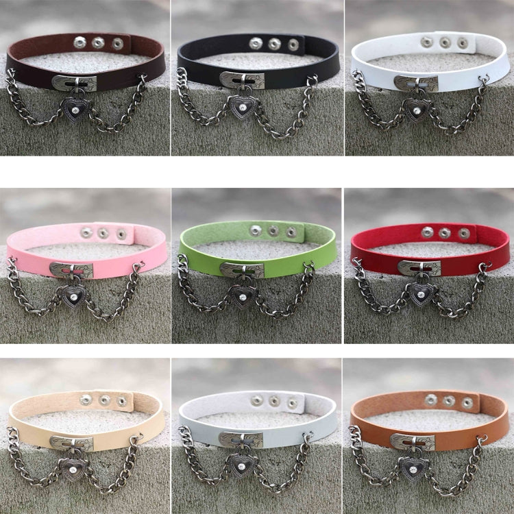 Bracciale girocollo in pelle con colletto in pelle punk Harajuku europeo e americano a forma di cuore, consegna casuale di colori, TXXQ05