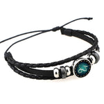 Bracciale europeo e americano lavorato a mano con perline retrò fai da te Bracciale costellazione in pelle punk moda, Capricorn, Leo, Libra, Gemini, Taurus, Aquarius, Sagittarius, Pisces, Cancer, Aries, Scorpion, Virgo