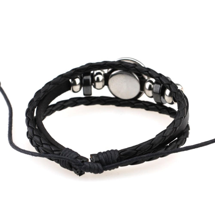 Bracciale europeo e americano lavorato a mano con perline retrò fai da te Bracciale costellazione in pelle punk moda, Capricorn, Leo, Libra, Gemini, Taurus, Aquarius, Sagittarius, Pisces, Cancer, Aries, Scorpion, Virgo