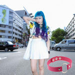 3 pezzi Bracciale con collare in pelle da discoteca rotondo punk alla moda giapponese Harajuku, consegna colore casuale, YXQ