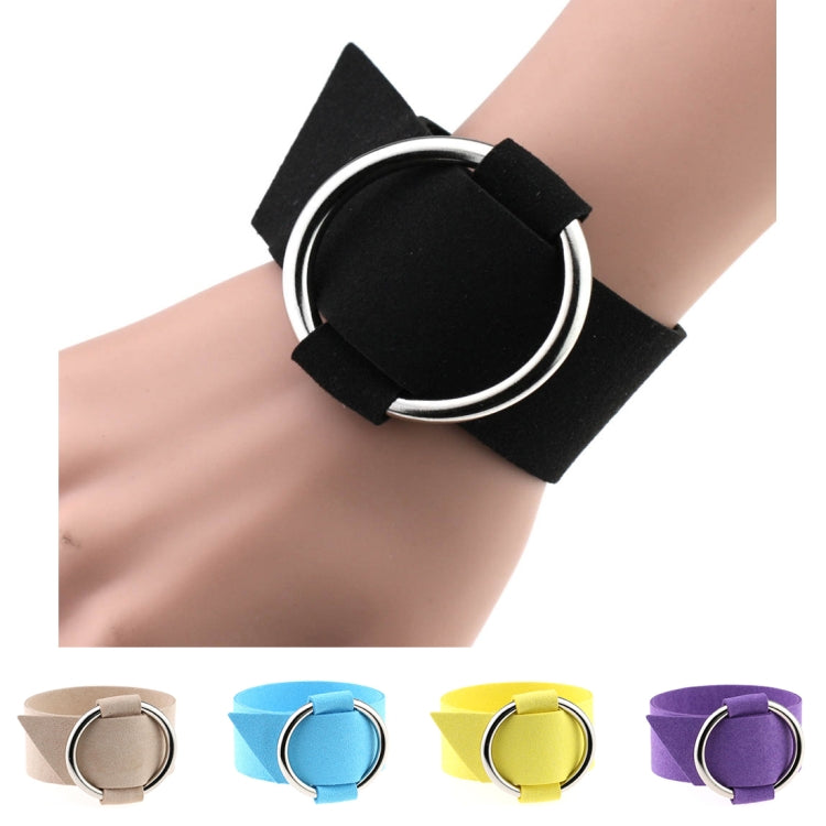 2 pezzi di braccialetti rotondi semplici europei e americani in velluto, braccialetti in metallo alla moda, consegna colore casuale