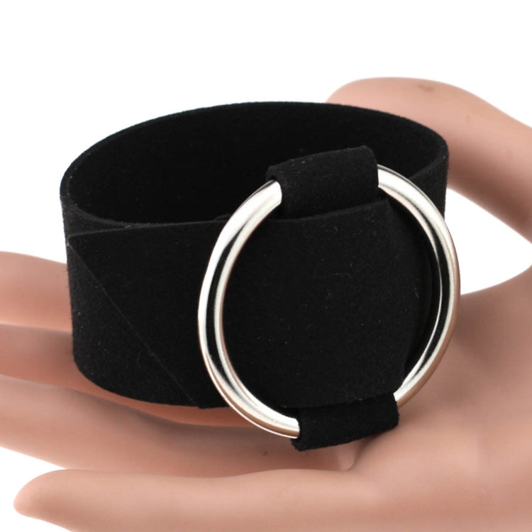2 pezzi di braccialetti rotondi semplici europei e americani in velluto, braccialetti in metallo alla moda, consegna colore casuale