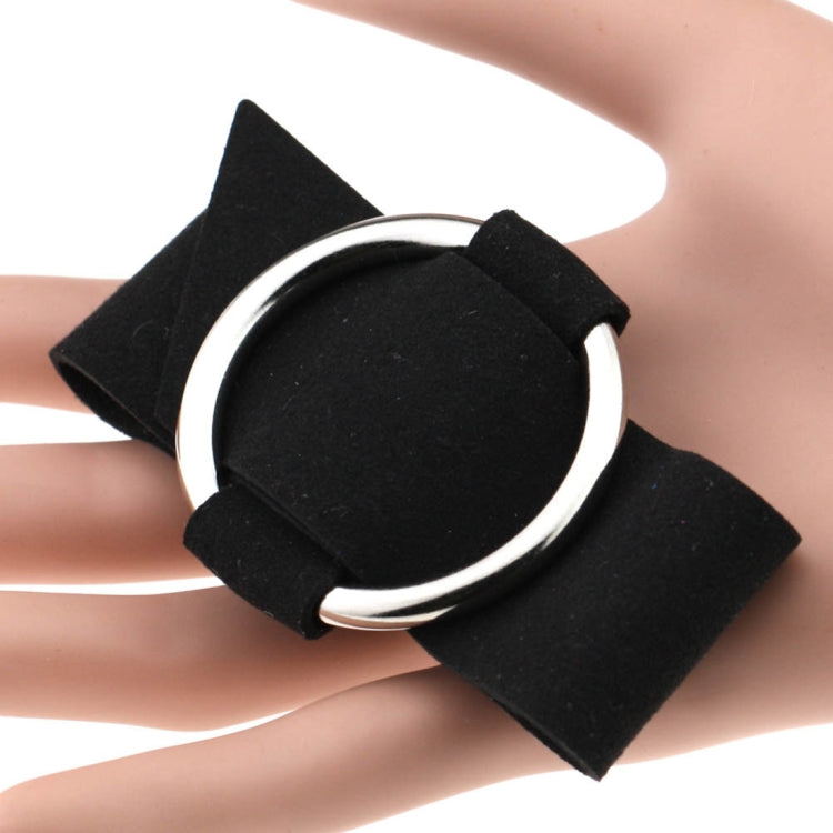 2 pezzi di braccialetti rotondi semplici europei e americani in velluto, braccialetti in metallo alla moda, consegna colore casuale