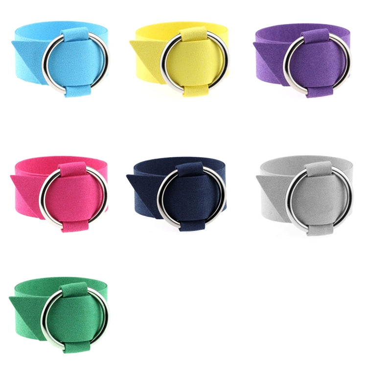 2 pezzi di braccialetti rotondi semplici europei e americani in velluto, braccialetti in metallo alla moda, consegna colore casuale