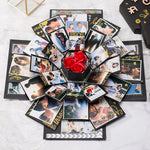 Confezione regalo esagonale con album fotografico fatto a mano