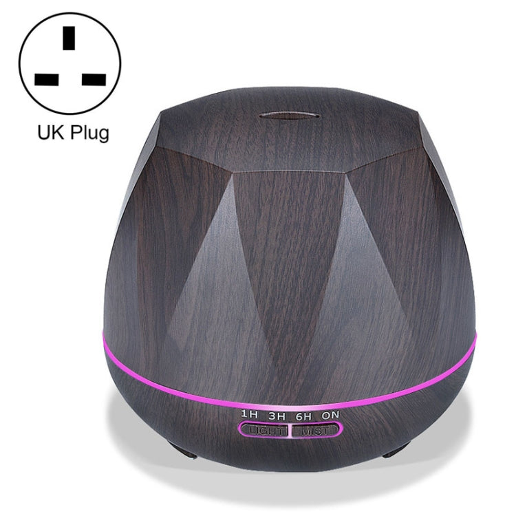 Forma di pesca Grana del legno Umidificatore ad ultrasuoni telecomandato Macchina per aromaterapia Spruzzatore automatico di alcol con luci a LED, Capacità: 400 ml, Spina UK (Colore legno scuro), Diamond Dark Wood Color, Diamond Light Wood Color       ...