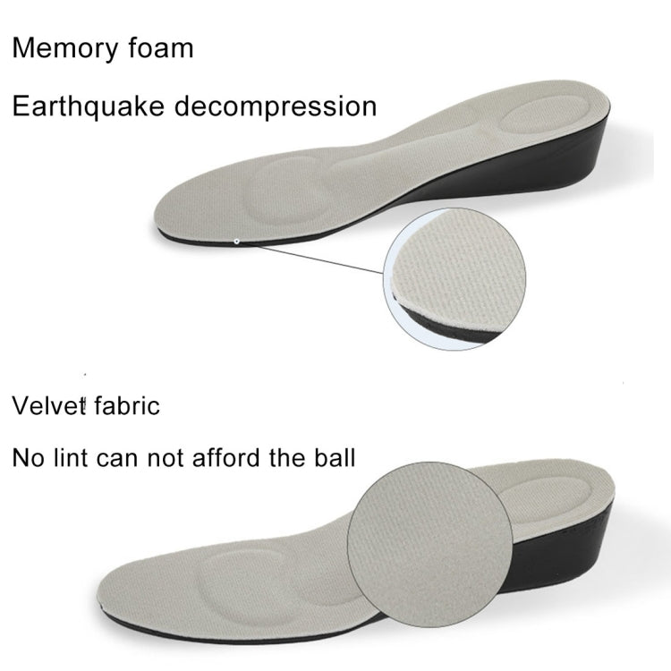 2 paia di solette sportive traspiranti per aumentare l'altezza in PU da 2,5 cm, misura: L, Size: L (2.5cm)