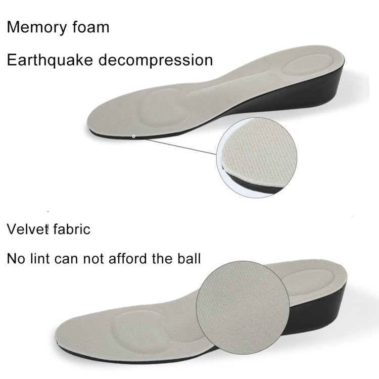 2 paia di solette sportive traspiranti in PU da 2,5 cm per aumentare l'altezza, Size: S (2.5cm)