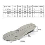 2 paia di solette sportive traspiranti in PU da 2,5 cm per aumentare l'altezza, Size: S (2.5cm)