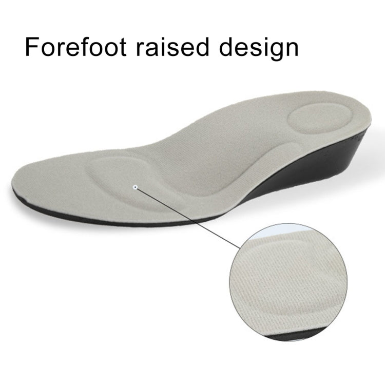 2 paia di solette sportive traspiranti in PU da 3,5 cm per aumentare l'altezza, Size: S (3.5cm)