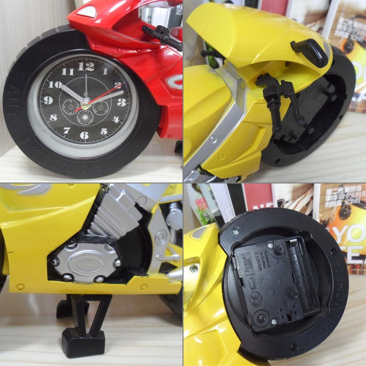 Modello di orologio da scrivania creativo artistico per sveglia da motocicletta per decorazioni per scaffali domestici