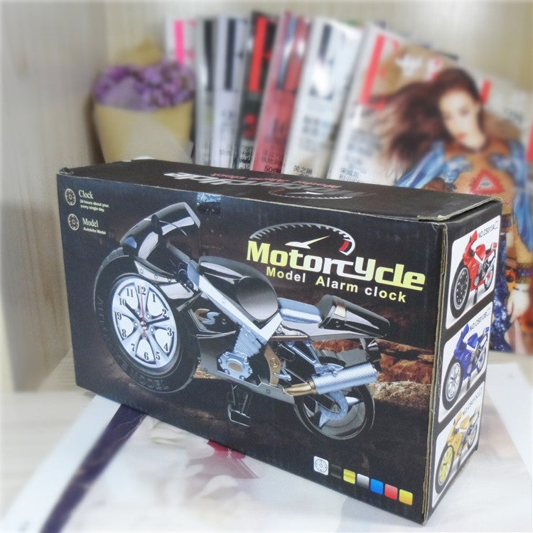 Modello di orologio da scrivania creativo artistico per sveglia da motocicletta per decorazioni per scaffali domestici