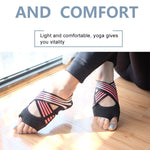 1 paio di calzini antiscivolo per yoga, calzini per pilates senza dita, scarpe da balletto per yoga, pilates, scarpe da sbarra per donne, lunghezza del piede di 225-230 mm, 225-230mm (Pink), 225-230mm (Green)