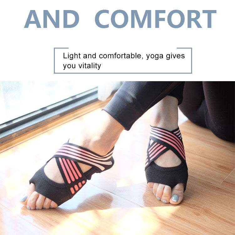 1 paio di calzini antiscivolo per yoga, calzini per pilates senza dita, scarpe da balletto per yoga, pilates, scarpe da sbarra per donne, lunghezza del piede di 235-240 mm, 235-240mm (Pink), 235-240mm (Green)