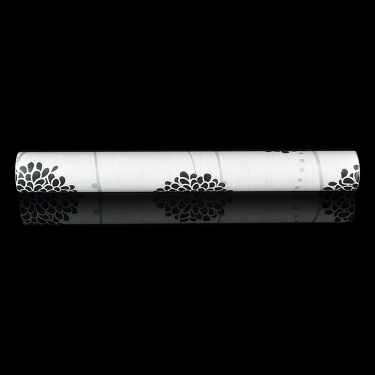 Palla di fiori neri Creativo 3D Pietra Decorazione di mattoni Adesivi per carta da parati Camera da letto Soggiorno Parete Carta da parati impermeabile Rotolo, Dimensioni: 45 x 1000 cm, Black flower ball
