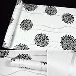 Palla di fiori neri Creativo 3D Pietra Decorazione di mattoni Adesivi per carta da parati Camera da letto Soggiorno Parete Carta da parati impermeabile Rotolo, Dimensioni: 45 x 1000 cm, Black flower ball