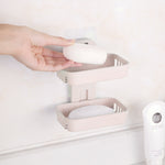 Mensola portasapone per bagno in PP a due piani Traceless da appendere alla parete