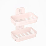 Mensola portasapone per bagno in PP a due piani Traceless da appendere alla parete