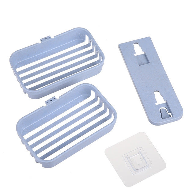 Mensola portasapone per bagno in PP a due piani Traceless da appendere alla parete