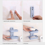 Mensola portasapone per bagno in PP a due piani Traceless da appendere alla parete
