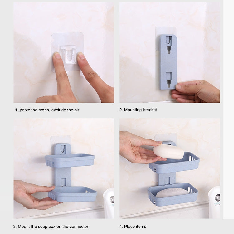 Mensola portasapone per bagno in PP a due piani Traceless da appendere alla parete