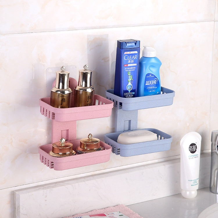 Mensola portasapone per bagno in PP a due piani Traceless da appendere alla parete