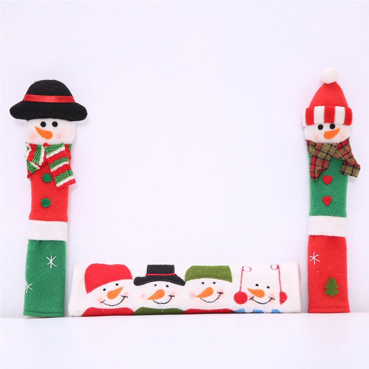 Set di copri maniglia per porta del forno a microonde in tessuto stile natalizio 3 in 1, dimensioni: 23 * 14 cm, 3 in 1 Set