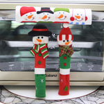 Set di copri maniglia per porta del forno a microonde in tessuto stile natalizio 3 in 1, dimensioni: 23 * 14 cm, 3 in 1 Set