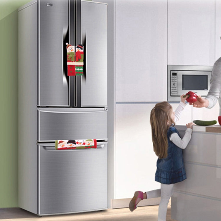 Set di copri maniglia per porta del forno a microonde in tessuto stile natalizio 3 in 1, dimensioni: 23 * 14 cm, 3 in 1 Set